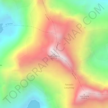 Mapa topográfico Huaytapallana, altitude, relevo