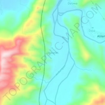 Mapa topográfico Up-uplas, altitude, relevo