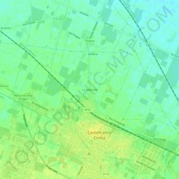 Mapa topográfico La Spianata, altitude, relevo