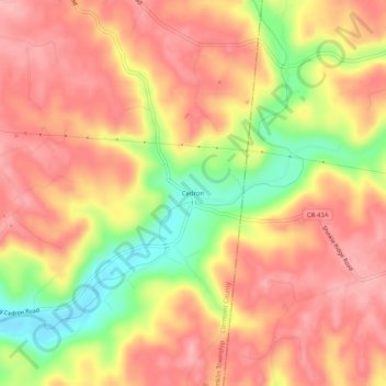 Mapa topográfico Cedron, altitude, relevo