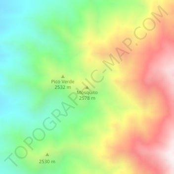 Mapa topográfico Mosquito, altitude, relevo