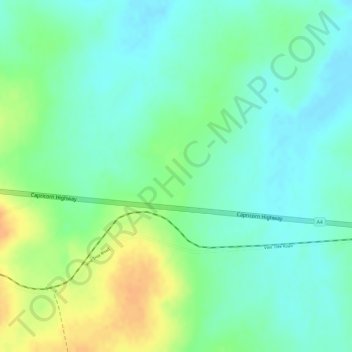 Mapa topográfico The Gemfields, altitude, relevo