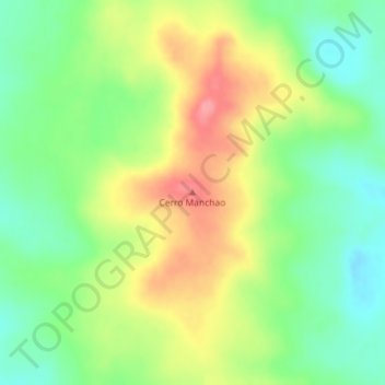 Mapa topográfico Cerro Manchao, altitude, relevo