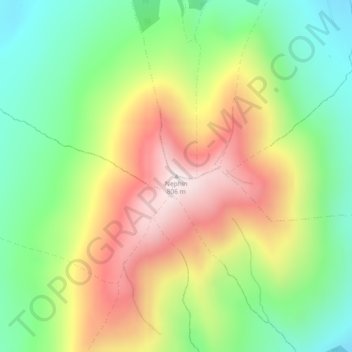 Mapa topográfico Nephin, altitude, relevo