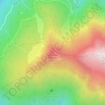 Mapa topográfico Queige, altitude, relevo
