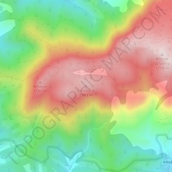 Mapa topográfico Carrascal, altitude, relevo