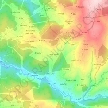Mapa topográfico Ansimonde, altitude, relevo