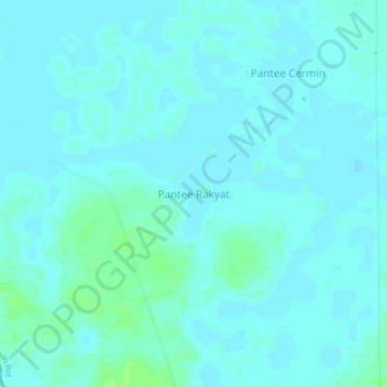 Mapa topográfico Pantee Rakyat, altitude, relevo