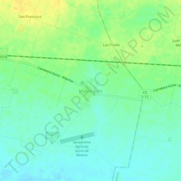 Mapa topográfico Mallorquín, altitude, relevo