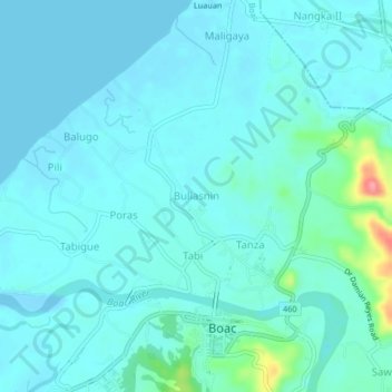 Mapa topográfico Buliasnin, altitude, relevo