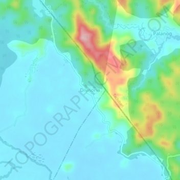 Mapa topográfico Divisoria, altitude, relevo
