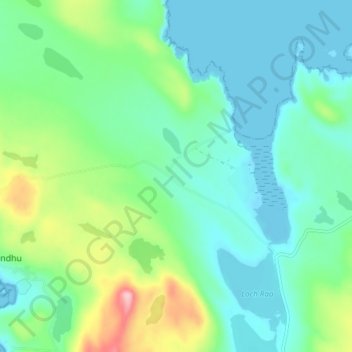 Mapa topográfico Achnahaird, altitude, relevo