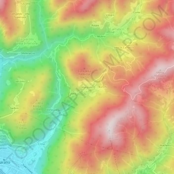 Mapa topográfico Morondo, altitude, relevo