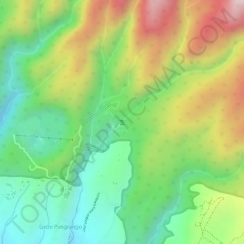 Mapa topográfico Curug Sawer, altitude, relevo