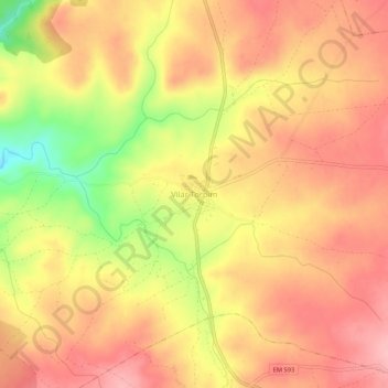 Mapa topográfico Vilar Torpim, altitude, relevo