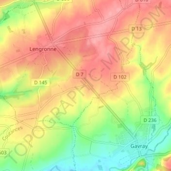 Mapa topográfico La Goubinière, altitude, relevo