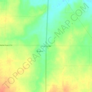 Mapa topográfico Union Center, altitude, relevo