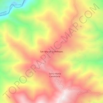 Mapa topográfico San Miguel Suchiltepec, altitude, relevo