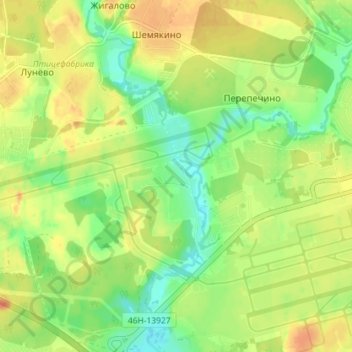 Mapa topográfico Dubrovki, altitude, relevo