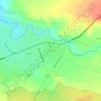 Mapa topográfico Villa de Soto, altitude, relevo