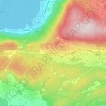 Mapa topográfico Oberwinklern, altitude, relevo