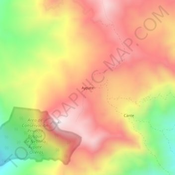 Mapa topográfico Aypate, altitude, relevo
