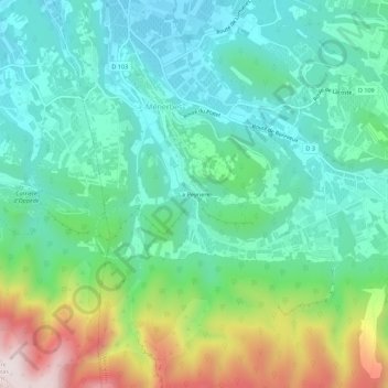 Mapa topográfico La Peyriere, altitude, relevo