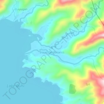 Mapa topográfico Iraya (Del Rosario), altitude, relevo