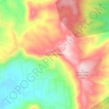 Mapa topográfico Kute Meriem, altitude, relevo