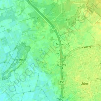 Mapa topográfico Loo, altitude, relevo