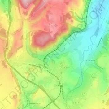 Mapa topográfico Le Barril, altitude, relevo