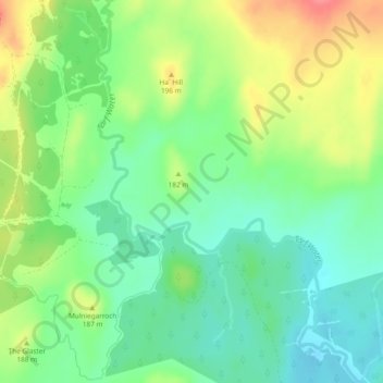 Mapa topográfico Belgaverie, altitude, relevo