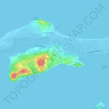 Mapa topográfico Leslie, altitude, relevo