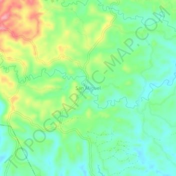 Mapa topográfico San Miguel, altitude, relevo