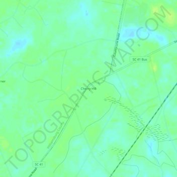 Mapa topográfico Cherry Hill, altitude, relevo