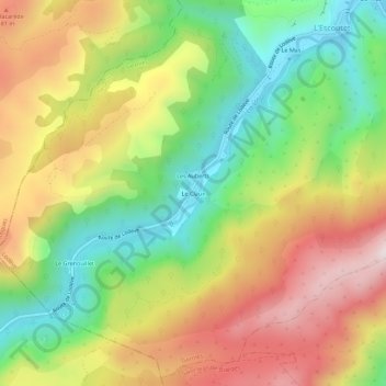 Mapa topográfico Le Claux, altitude, relevo