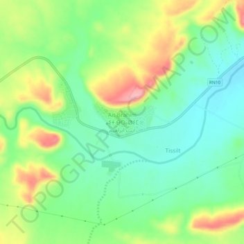 Mapa topográfico Ait Brahim, altitude, relevo