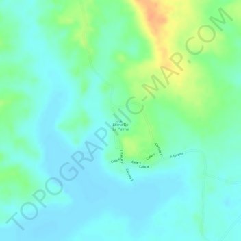 Mapa topográfico Loma De La Palma, altitude, relevo
