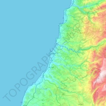 Mapa topográfico Sidon, altitude, relevo