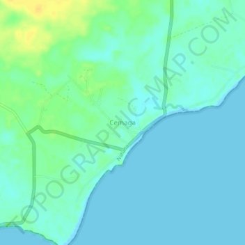 Mapa topográfico Cemaga, altitude, relevo
