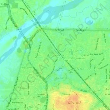 Mapa topográfico Qila Lachman Singh, altitude, relevo