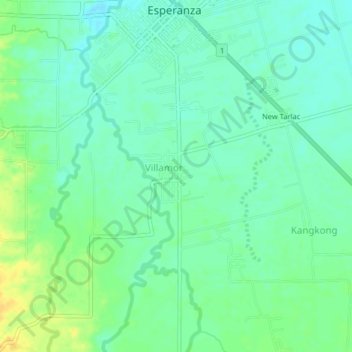 Mapa topográfico Villamor, altitude, relevo