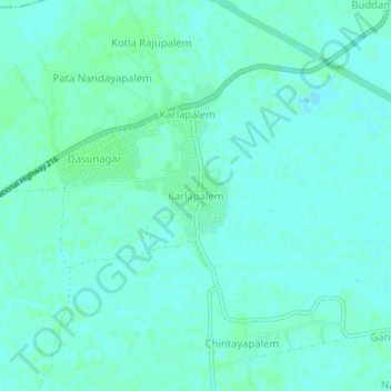 Mapa topográfico Karlapalem, altitude, relevo