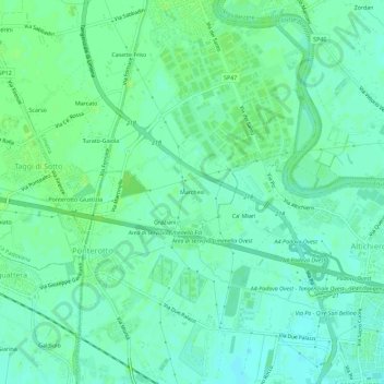 Mapa topográfico Marchesi, altitude, relevo