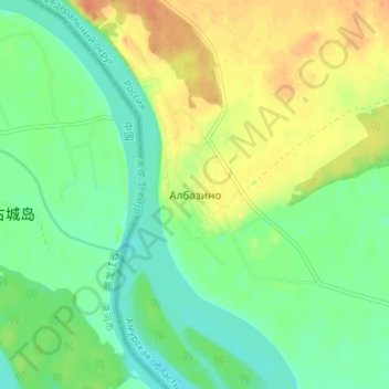 Mapa topográfico Albazino, altitude, relevo