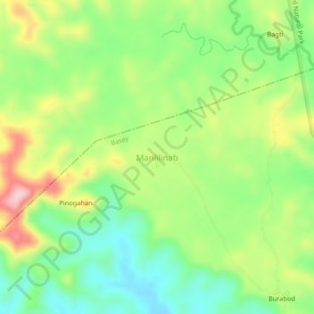 Mapa topográfico Manlilinab, altitude, relevo