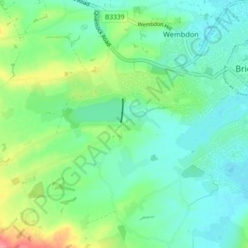 Mapa topográfico Durleigh, altitude, relevo