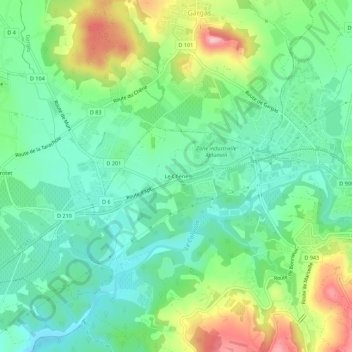 Mapa topográfico Le Chêne, altitude, relevo