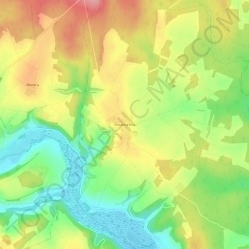 Mapa topográfico Fontenailles, altitude, relevo