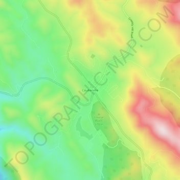 Mapa topográfico Coulterville, altitude, relevo